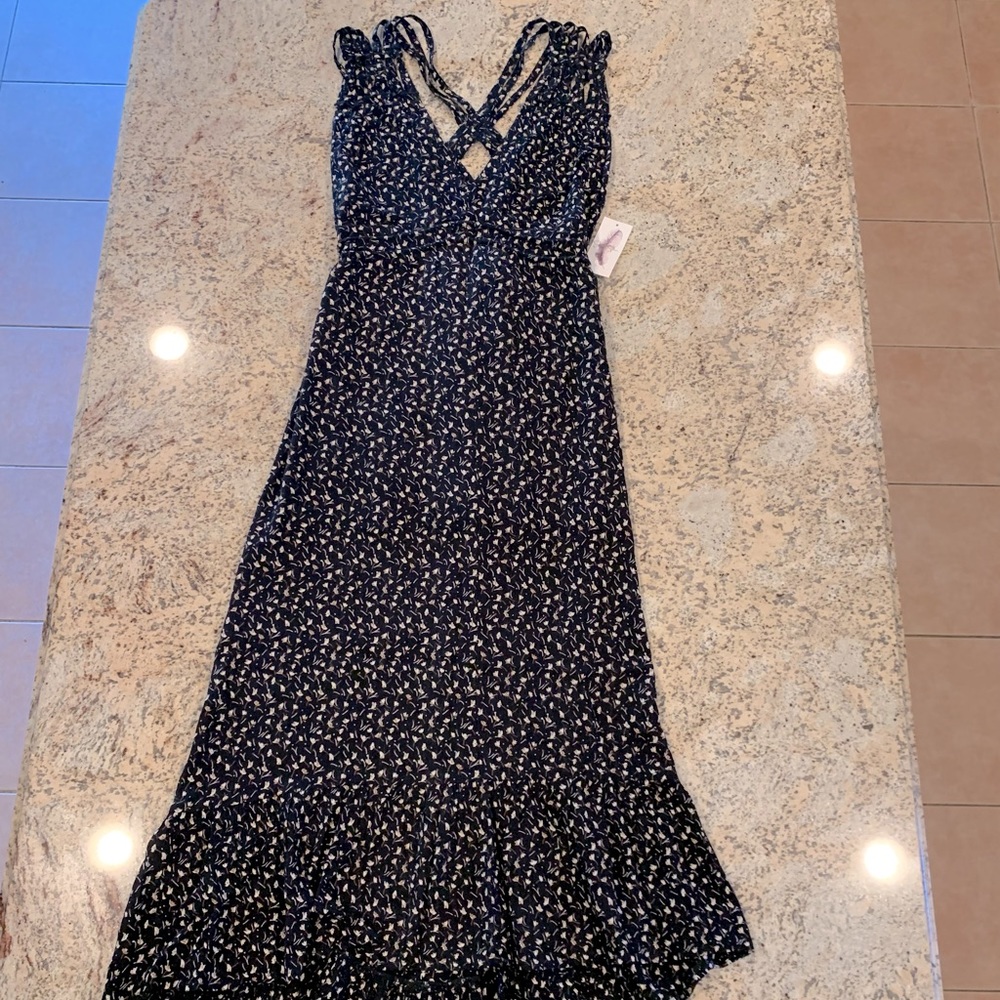 NEW, Floral Criss Cross Open Back Maxi